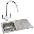 Abode Connekt 1.0 Bowl Inset Kitchen Sink with Astral Sink Tap 860mm L x 500mm W - Stainless Steel