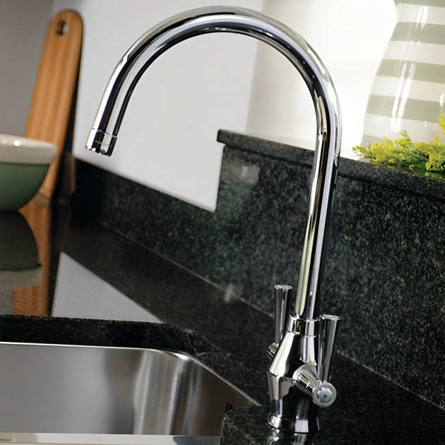 Abode Oriel 1.0 Bowl Granite Inset Kitchen Sink with Astral Sink Tap 780mm L x 480mm W - Black
