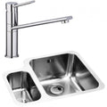Abode Matrix 1.5 RH Bowl Undermount Kitchen Sink with Specto Sink Tap 572mm L x 450mm W - Stainless Steel