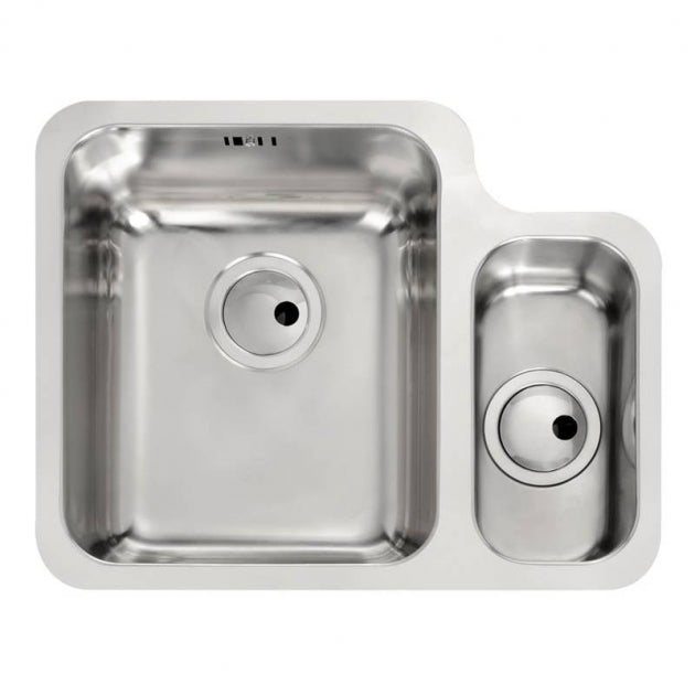 Abode Matrix 1.5 LH Bowl Undermount Kitchen Sink with Astral Sink Tap 572mm L x 450mm W - Stainless Steel