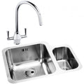 Abode Matrix 1.5 LH Bowl Undermount Kitchen Sink with Astral Sink Tap 572mm L x 450mm W - Stainless Steel