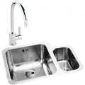Abode Matrix 1.5 LH Bowl Undermount Kitchen Sink with Atlas Sink Tap 572mm L x 450mm W - Stainless Steel