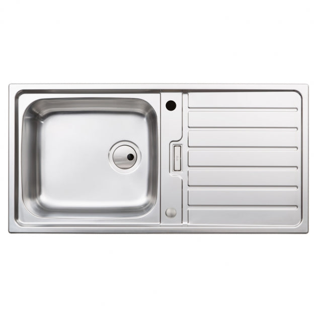 Abode Neron 1.0 Bowl Inset Kitchen Sink with Atlas Sink Tap 1000mm L x 500mm W - Stainless Steel
