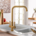 Abode Pico Quad Monobloc Kitchen Sink Mixer Tap - Brushed Brass