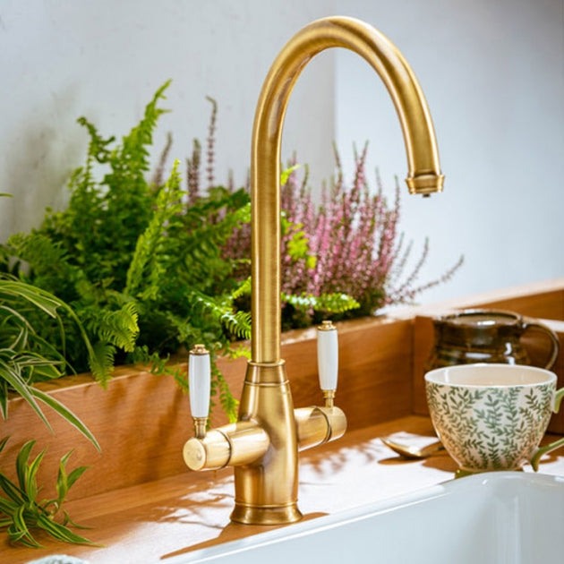 Abode ProTrad 4 IN 1 Monobloc Kitchen Sink Mixer Tap - Antique Brass PT1195