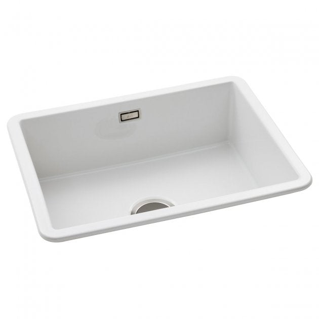 Abode Sandon 1.0 Bowl Ceramic Kitchen Sink 595mm L x 460mm W - White