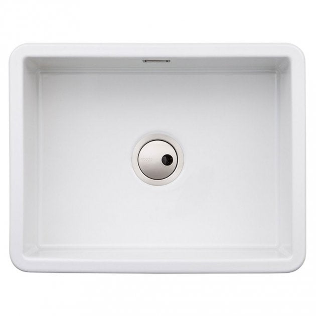 Abode Sandon 1.0 Bowl Ceramic Kitchen Sink 595mm L x 460mm W - White