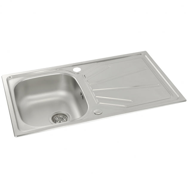 Abode Trydent 1.0 Bowl Inset Kitchen Sink with Astral Sink Tap 860mm L x 500mm W - Stainless Steel