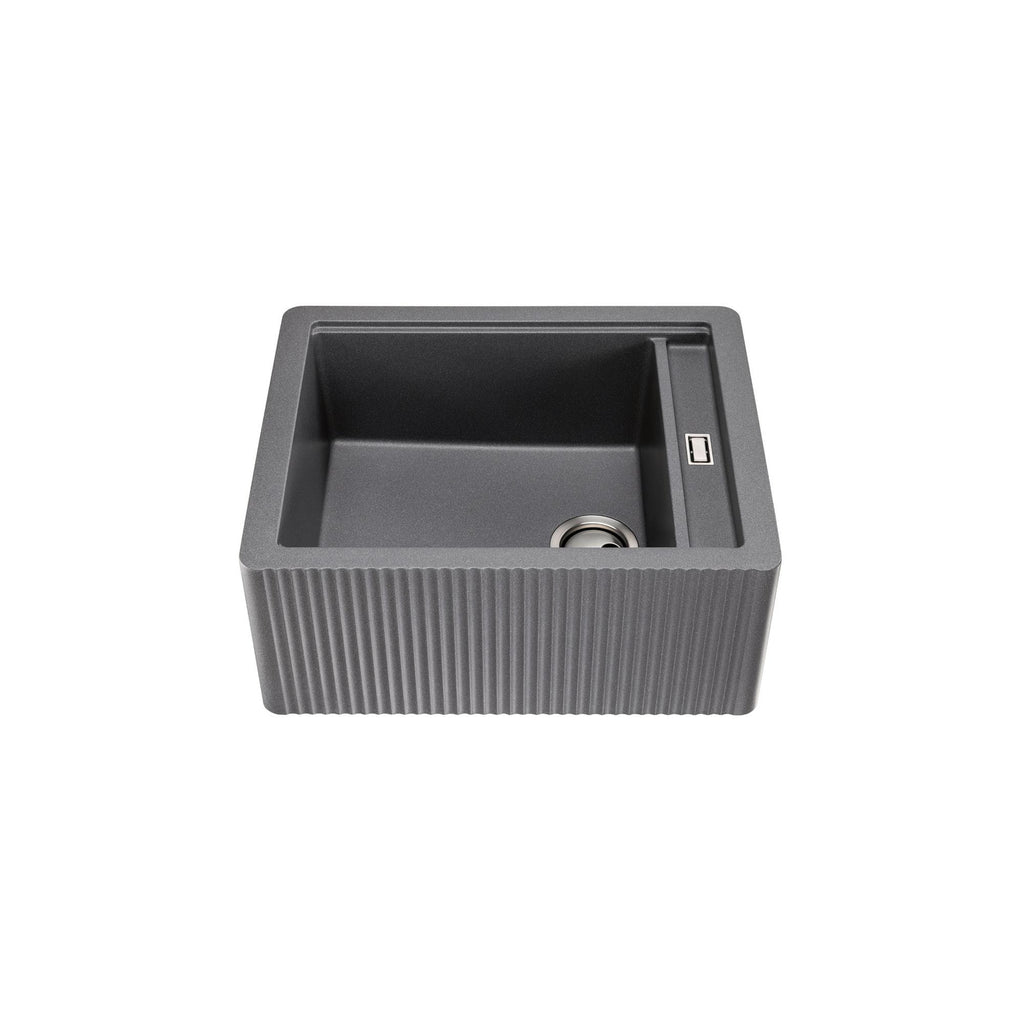 Abode Optima 1.25B Granite Belfast Sink - Grey Metallic Granite AW3203