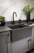 Abode Optima 1.25B Granite Belfast Sink - Black Metallic  AW3201